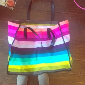 Victoria's Secret stripe tote bag