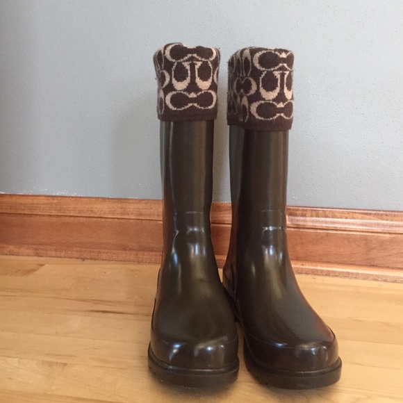 Coach Shoes - COACH rain boots GENUINE in great shape! Size 9