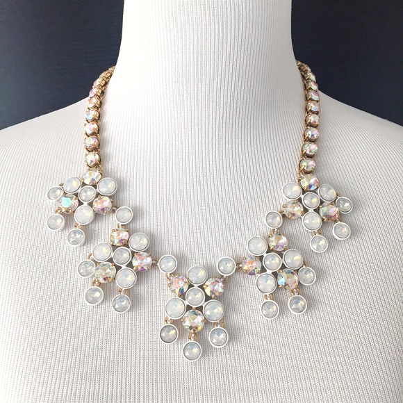 NWT J.Crew White/Iridescent Statement Necklace