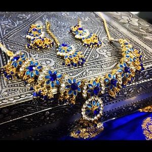 Three piece Bollywood jewelry.