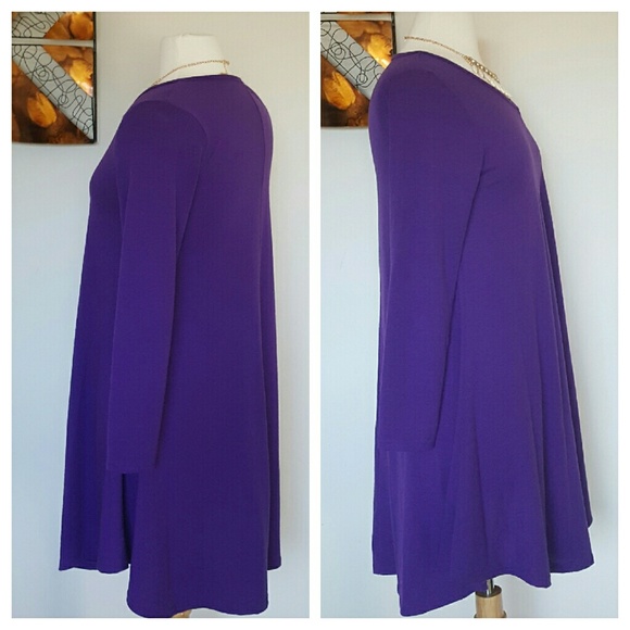 Firm Price - Asymmetrical Purple Dress SM - Picture 2 of 4
