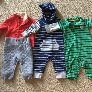 2 jumpsuits. 1 pullover & pant set.