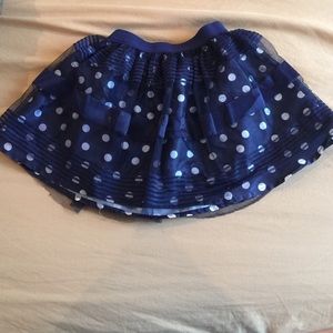 Navy Blue Polka Dot Skirt