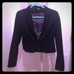 H&M black cropped long sleeve blazer