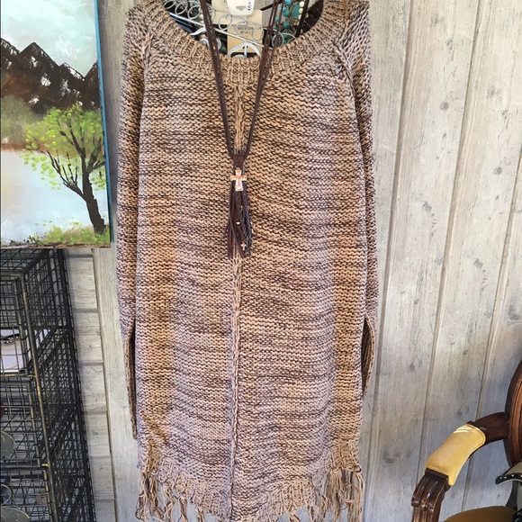 💕 Sweater dress with fringe woman & plus size - Picture 2 of 3