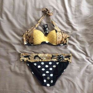 Sabz paisley and polkadot bikini