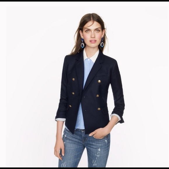 J. Crew Nay Double-Breasted Schoolboy Blazer