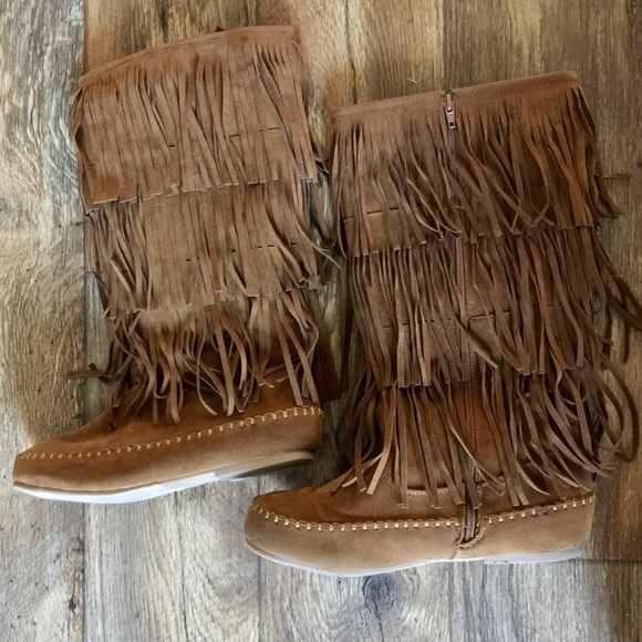 Tall Fringe Boots