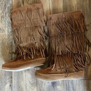 Tall Fringe Boots
