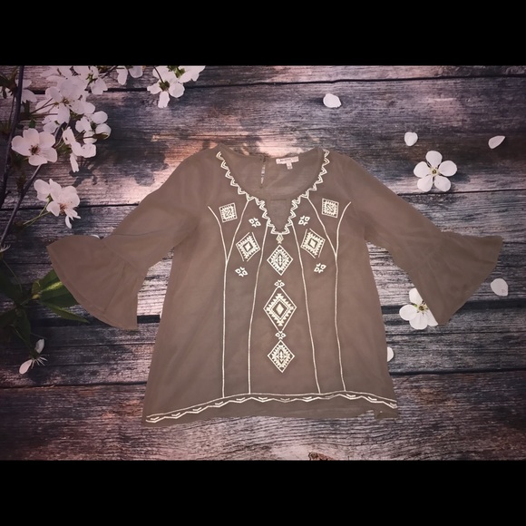 Embroidered Beige Tunic