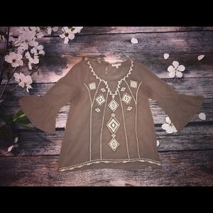 Embroidered Beige Tunic