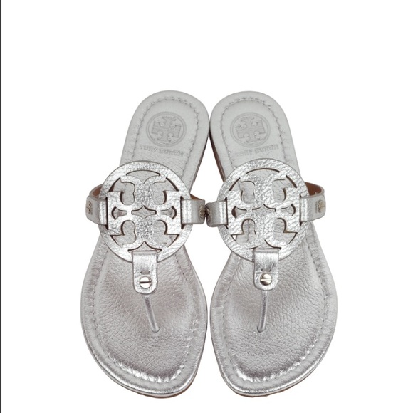 Tory Burch Shoes - Tory Burch Silver Metallic Millers