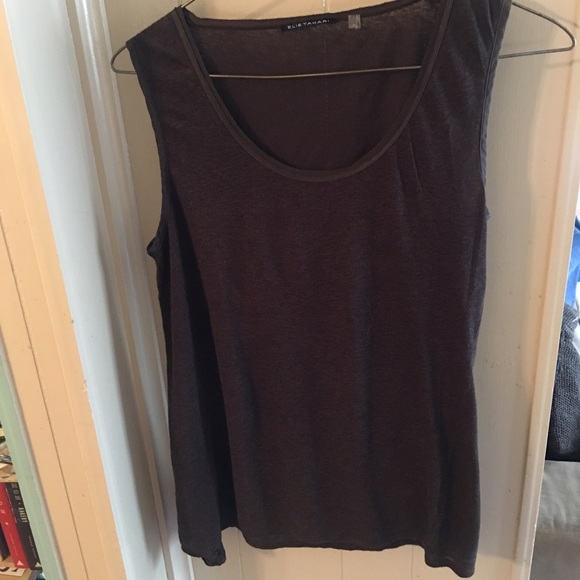Chocolate colored Linen blend sleeveless top