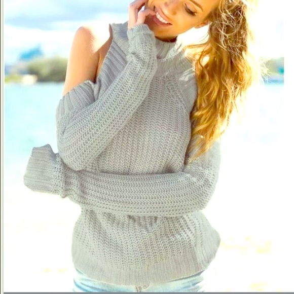 Cold shoulder sweater