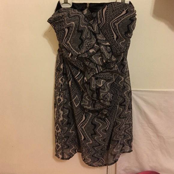 Guess black and beige strapless dress