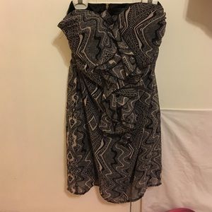 Guess black and beige strapless dress