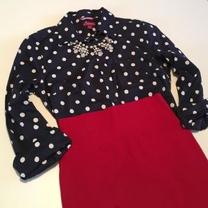 Merona polka for print button down