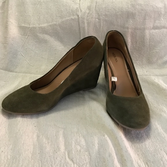Olive Green Wedge Heels