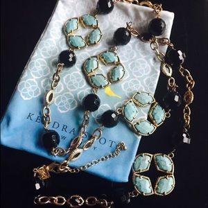 KENDRA SCOTT LONG GOLD & TURQUOISE NECKLACE