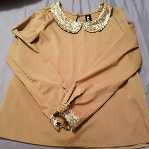 Sequined Collar Blouse