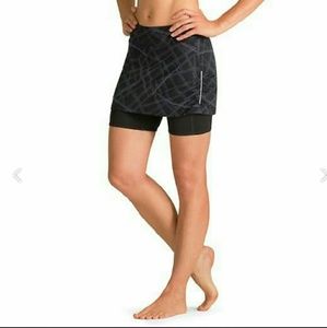 Athleta Aurora Contender 2in1Skort Bamboo Plaid L