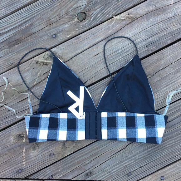 Rehab Gingham Black Bralette - Picture 2 of 2