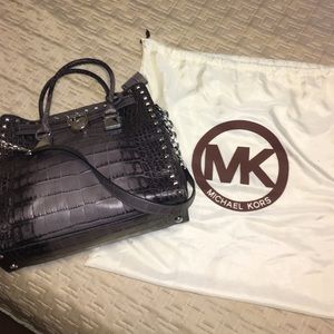 Grey Snakeskin Hamilton bag by Michael Kors