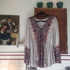 FREE PEOPLE LACE FRONT TUNIC