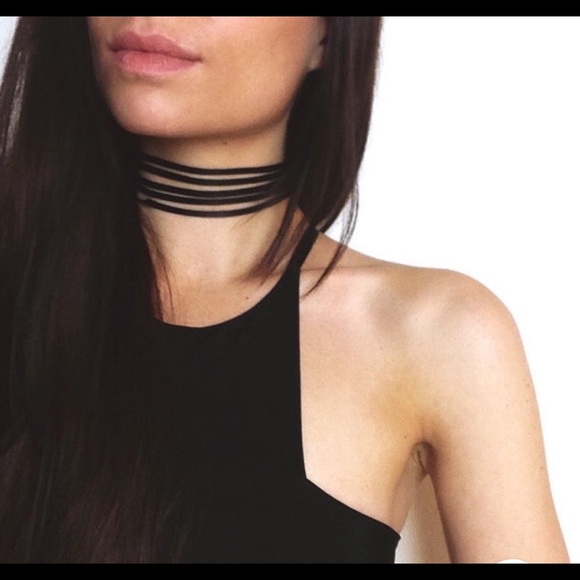 🆕5 layer black suede choker