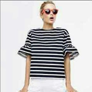 BRAND NEW! J CREW Ruffle Sleeve Blouse
