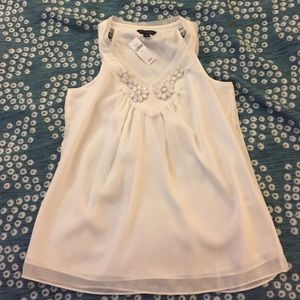 White Banana Republic blouse with embellishments