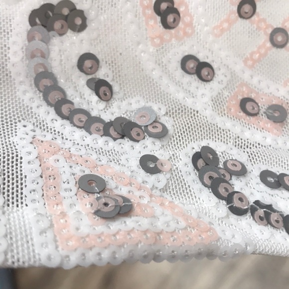 White Pink Sequins Dress - Picture 4 of 4