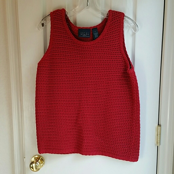 NWOT CRAZY HORSE RED KNIT PULLOVER SWEATER TOP M