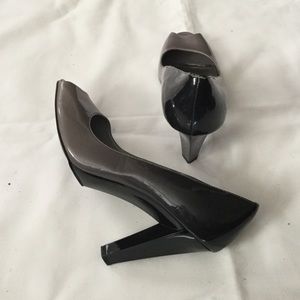 Alfani peep toe heels.