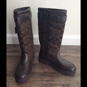 Coach Signature Brown Kayla Boots
