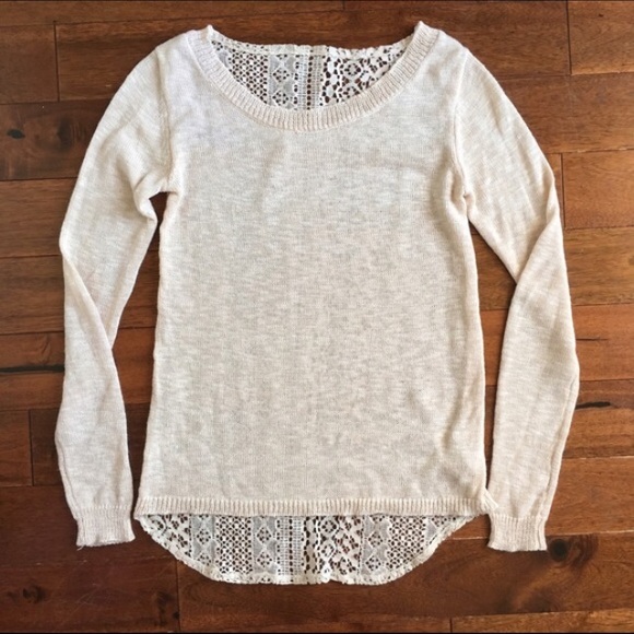 Cream, lace back top