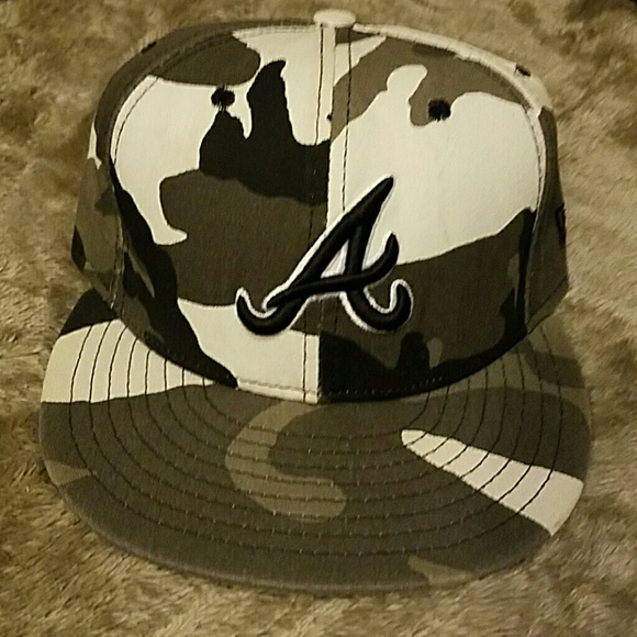 Men's Atlanta Braves Camo Flat 59fifty Brim Hat