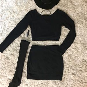 Material girl plain black pencil skirt