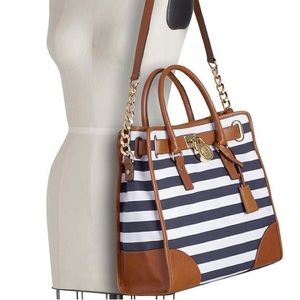 Michael Kors Striped Hamilton Large Tote