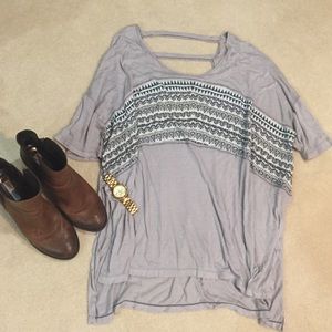 Free People floral top with open back