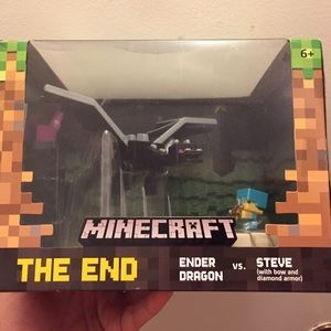 Minecraft Ender Dragon and Steve