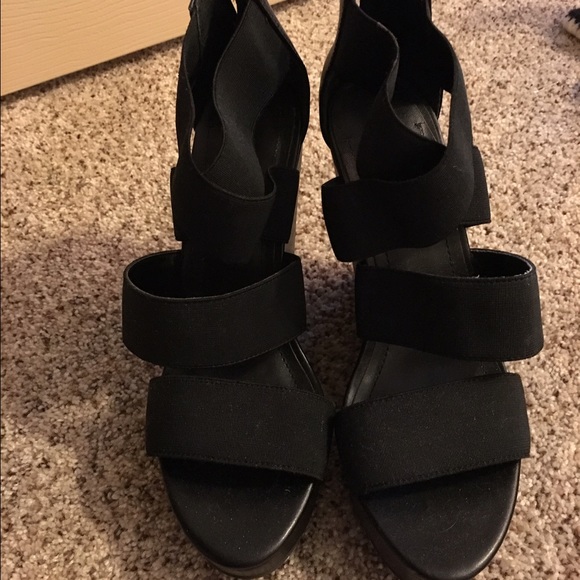 Black Strappy BCBGeneration Wedges