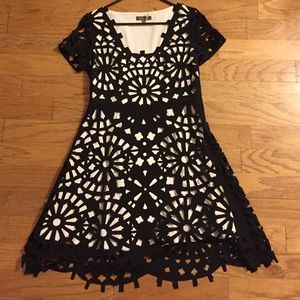 Gracia Laser Cut Black Dress