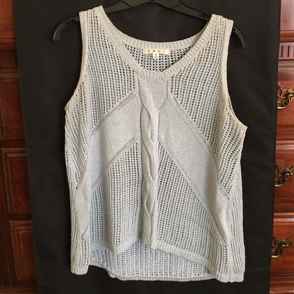 CAbi Ice Blue Sweater Tank