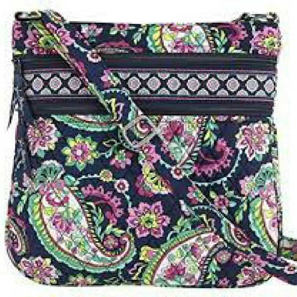 Vera Bradley Petal Pasley Triple Zip Hipster Cross