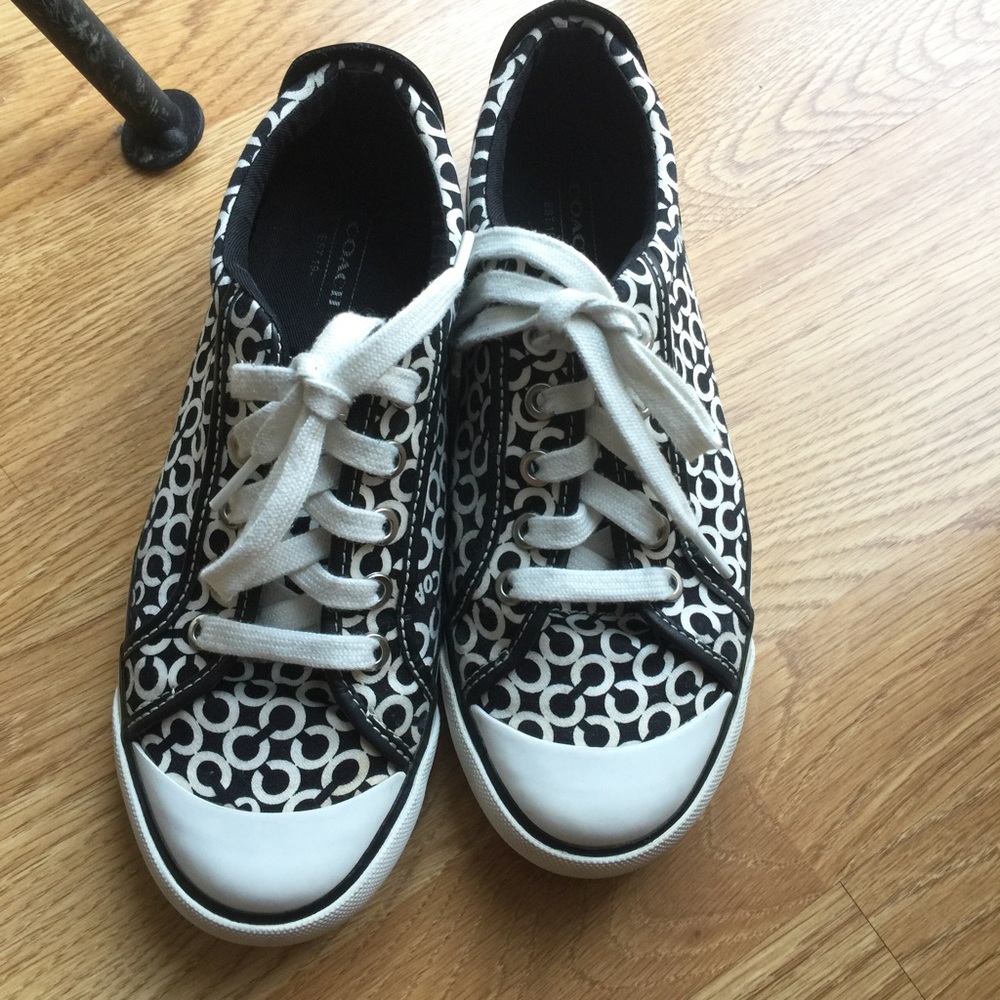 Coach leather sneakers, gum sole. Used once
