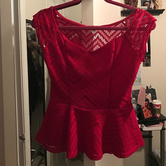 Sexy Red Lace Top