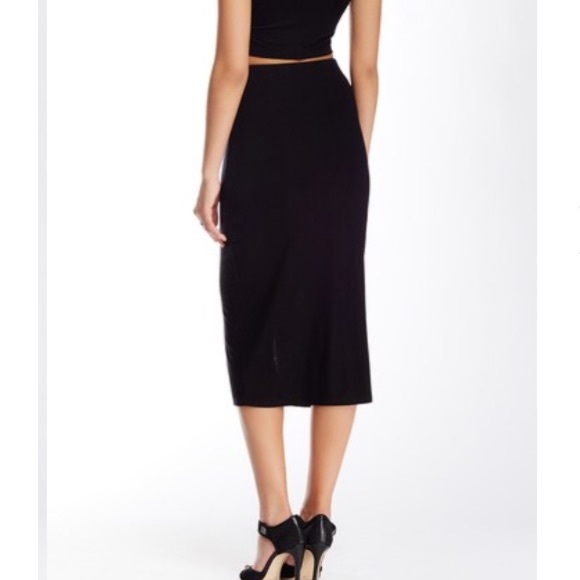 NWOT Free Press Black Snap Pencil Skirt - Picture 4 of 4