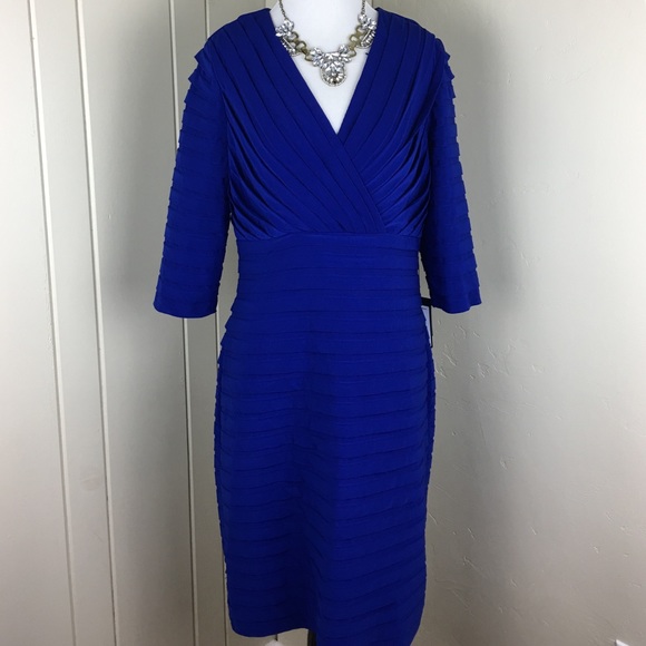Adrianna Papell sapphire royal blue sheath dress - Picture 4 of 4