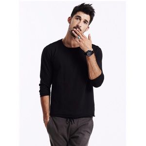 ▪️NEW - Raw Edged Soft Cotton Tee in Black